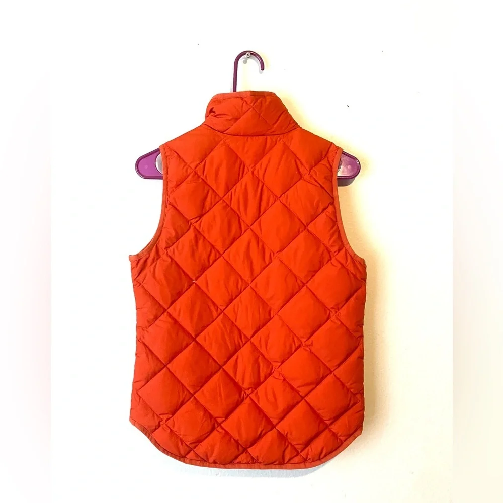 J. Crew Vest Womens XXS Rust Quilted Down Filled Puffer Preppy Full‎ Zip Jacket